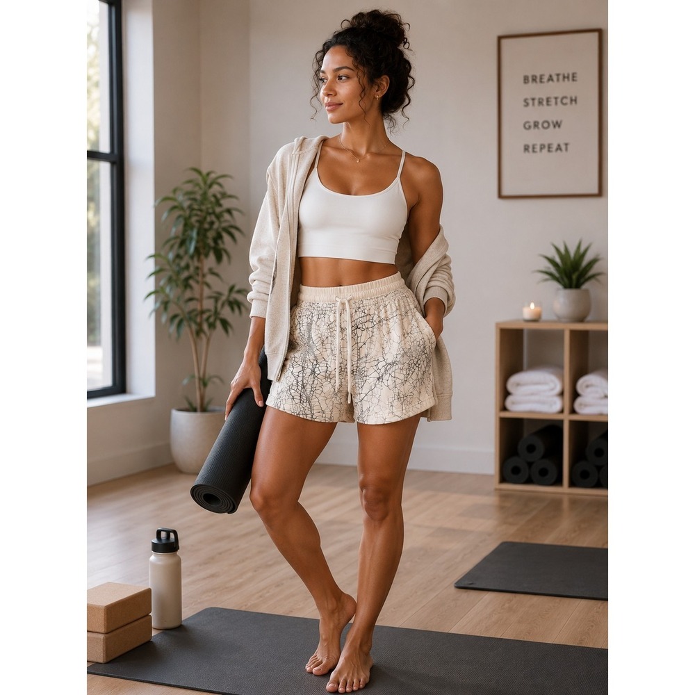 Lululemon Inner Glow High-Rise Short 3" Athleisure Thread Dye White Size14